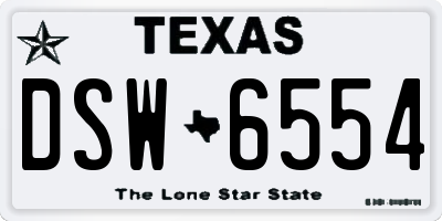 TX license plate DSW6554