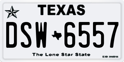 TX license plate DSW6557