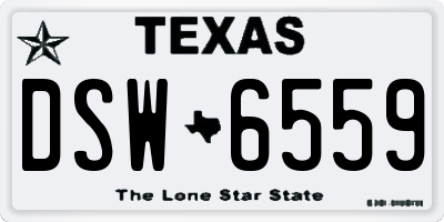 TX license plate DSW6559