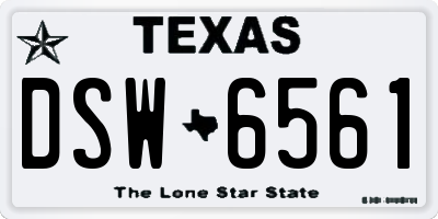 TX license plate DSW6561