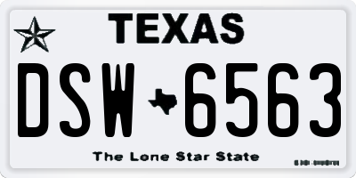 TX license plate DSW6563