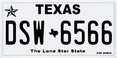 TX license plate DSW6566