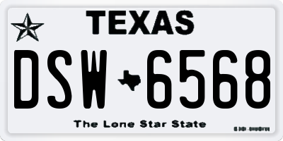 TX license plate DSW6568