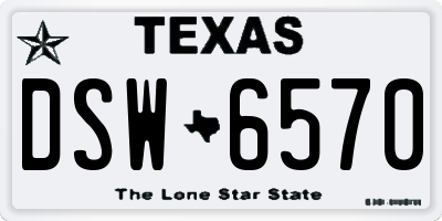 TX license plate DSW6570