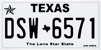 TX license plate DSW6571