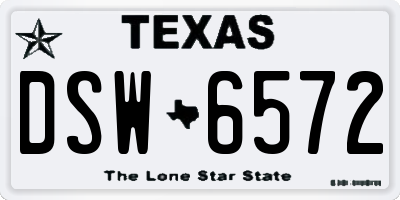 TX license plate DSW6572