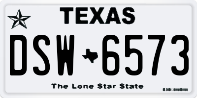 TX license plate DSW6573