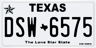 TX license plate DSW6575