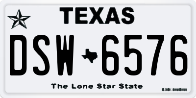 TX license plate DSW6576