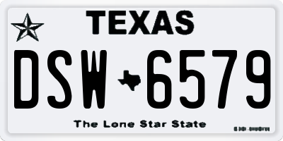 TX license plate DSW6579