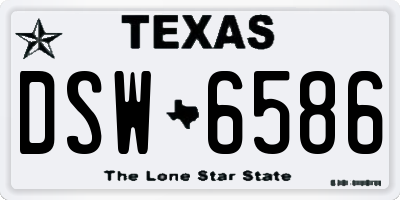 TX license plate DSW6586