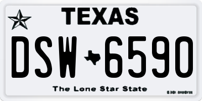 TX license plate DSW6590