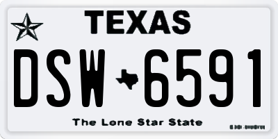 TX license plate DSW6591
