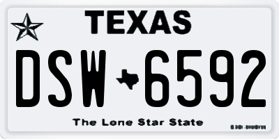 TX license plate DSW6592