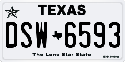 TX license plate DSW6593