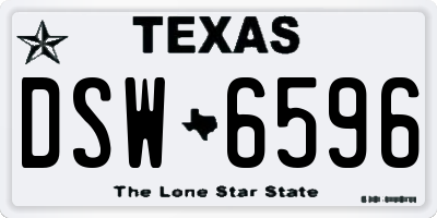 TX license plate DSW6596