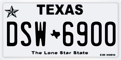 TX license plate DSW6900