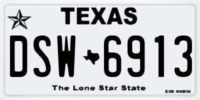 TX license plate DSW6913