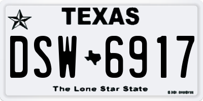 TX license plate DSW6917