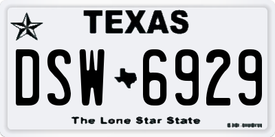 TX license plate DSW6929