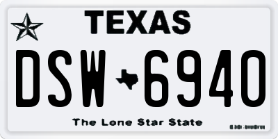TX license plate DSW6940