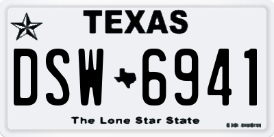 TX license plate DSW6941