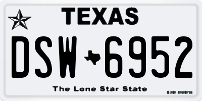 TX license plate DSW6952