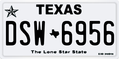 TX license plate DSW6956