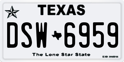 TX license plate DSW6959