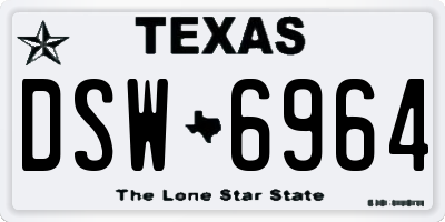 TX license plate DSW6964