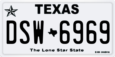 TX license plate DSW6969