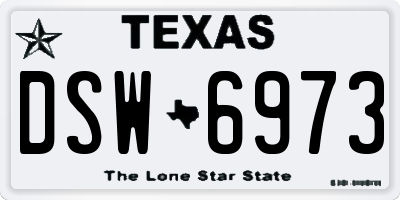 TX license plate DSW6973