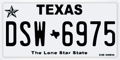 TX license plate DSW6975