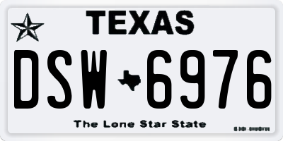 TX license plate DSW6976