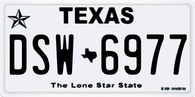 TX license plate DSW6977