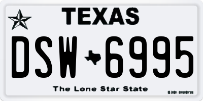 TX license plate DSW6995