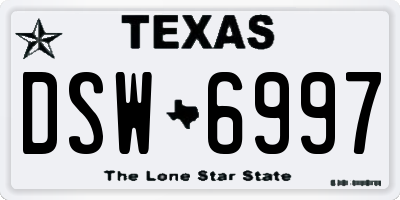 TX license plate DSW6997