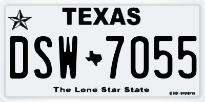 TX license plate DSW7055