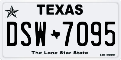 TX license plate DSW7095
