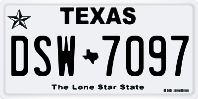 TX license plate DSW7097