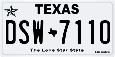 TX license plate DSW7110