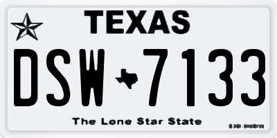 TX license plate DSW7133