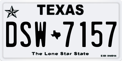 TX license plate DSW7157