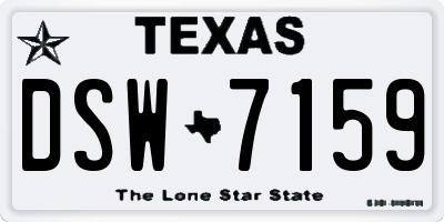 TX license plate DSW7159