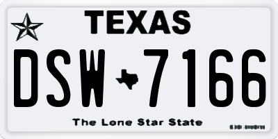 TX license plate DSW7166