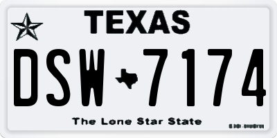 TX license plate DSW7174