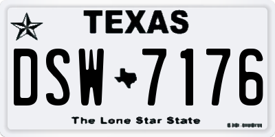 TX license plate DSW7176