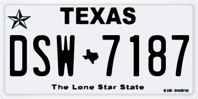 TX license plate DSW7187