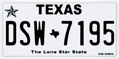 TX license plate DSW7195