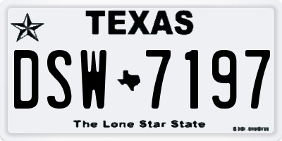 TX license plate DSW7197